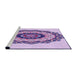 Sideview of Machine Washable Transitional Blossom Pink Rug, wshpat1967pur