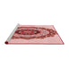 Sideview of Machine Washable Transitional Red Rug, wshpat1967rd