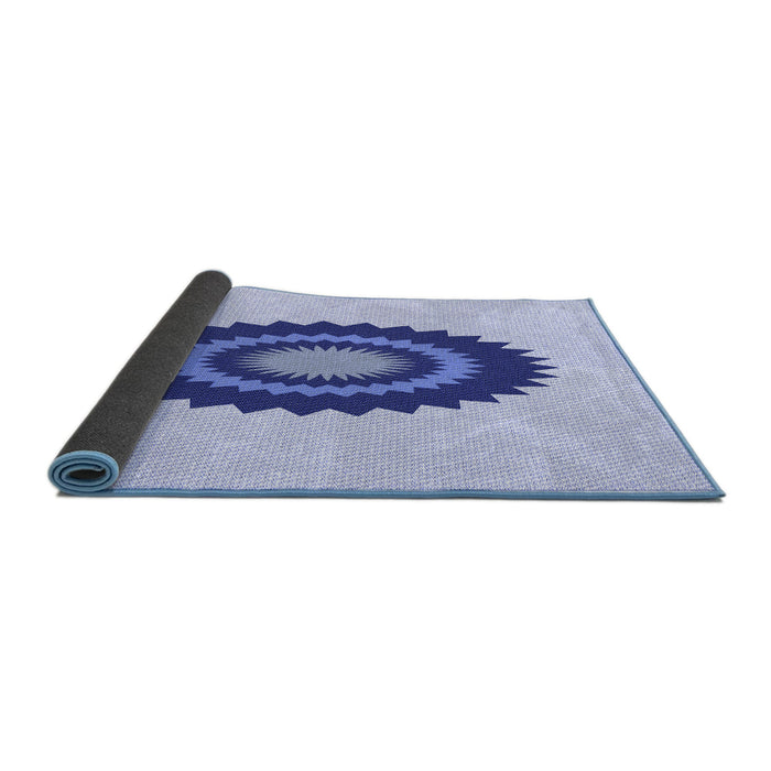 Thickness of Patterned Lavender Blue Rug, pat1968blu
