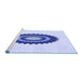 Sideview of Machine Washable Transitional Lavender Blue Rug, wshpat1968blu