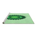 Sideview of Machine Washable Transitional Light Green Rug, wshpat1968grn