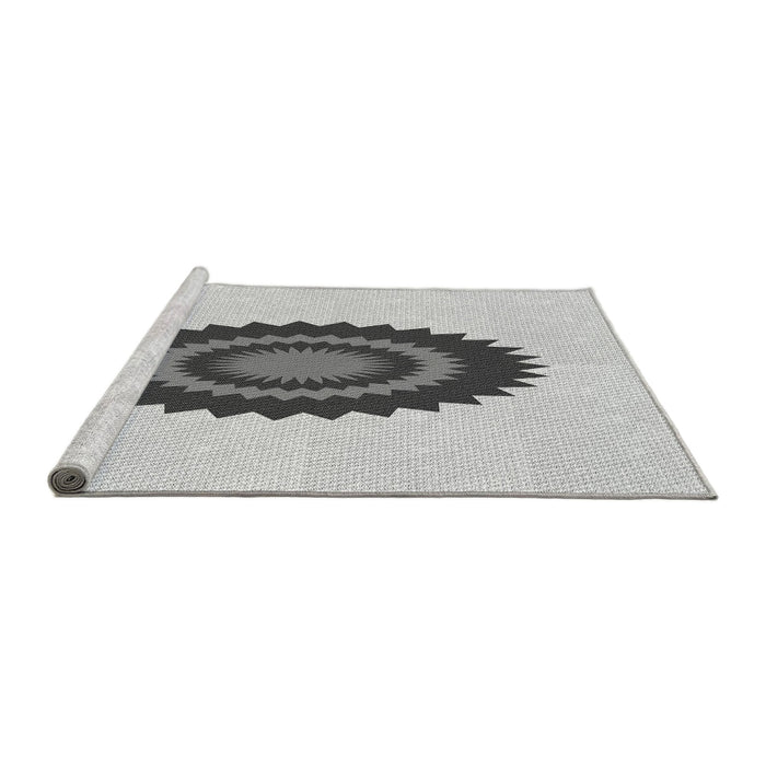 Sideview of Machine Washable Transitional Gray Rug, wshpat1968gry