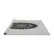 Sideview of Machine Washable Transitional Gray Rug, wshpat1968gry