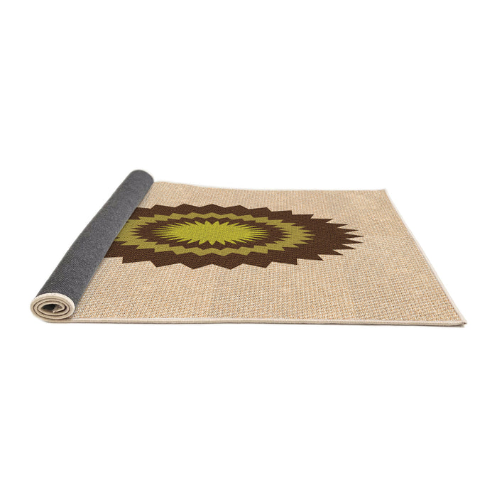 Thickness of Patterned Golden Blonde Gold Rug, pat1968org