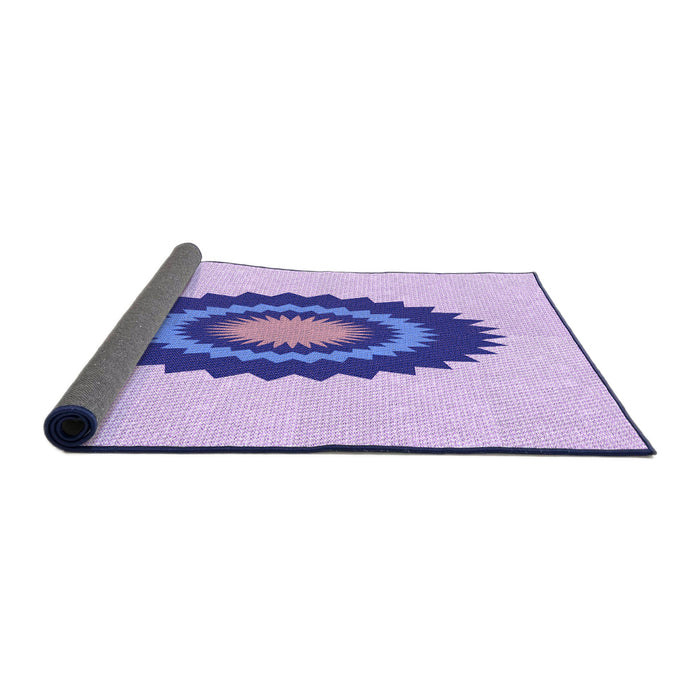 Thickness of Patterned Purple Rug, pat1968pur
