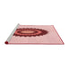 Sideview of Machine Washable Transitional Red Rug, wshpat1968rd