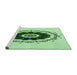 Sideview of Machine Washable Transitional Mint Green Rug, wshpat1969grn