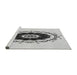 Sideview of Machine Washable Transitional Platinum Gray Rug, wshpat1969gry