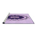 Sideview of Machine Washable Transitional Purple Flower Purple Rug, wshpat1969pur