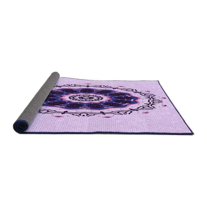 Thickness of Patterned Purple Flower Purple Rug, pat1969pur