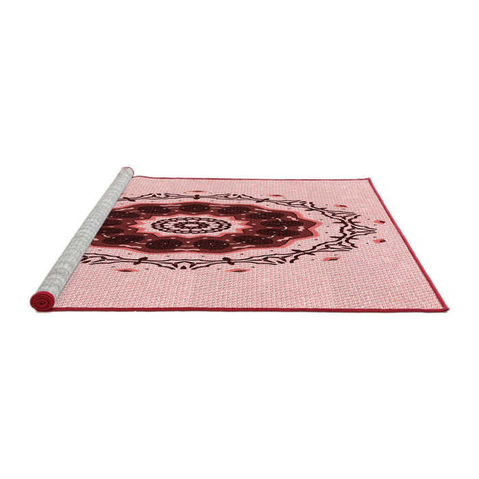 Sideview of Machine Washable Transitional Light Rose Pink Rug, wshpat1969rd