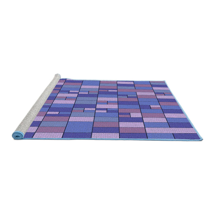 Sideview of Machine Washable Transitional Amethyst Purple Rug, wshpat197blu