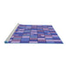 Sideview of Machine Washable Transitional Amethyst Purple Rug, wshpat197blu