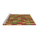 Sideview of Machine Washable Transitional Red Rug, wshpat197brn