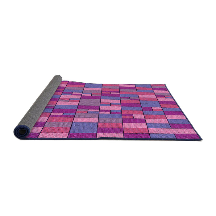 Thickness of Patterned Medium Violet Red Pink Rug, pat197pur