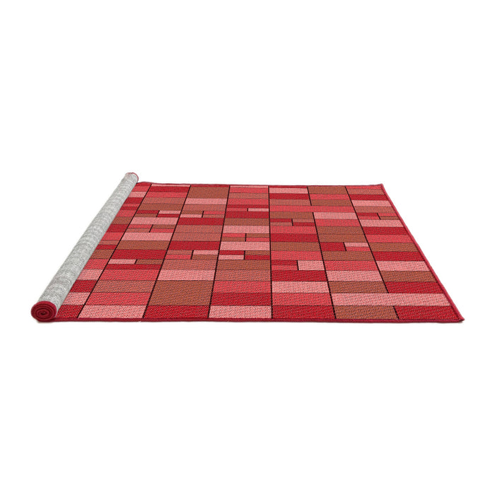 Sideview of Machine Washable Transitional Red Rug, wshpat197rd
