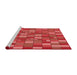 Sideview of Machine Washable Transitional Red Rug, wshpat197rd