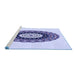 Sideview of Machine Washable Transitional Lavender Blue Rug, wshpat1970blu