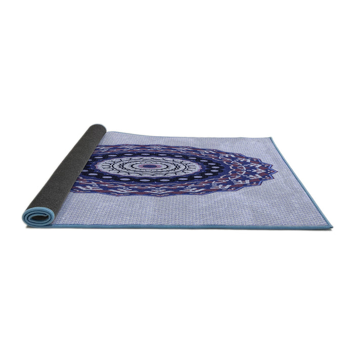 Thickness of Patterned Lavender Blue Rug, pat1970blu