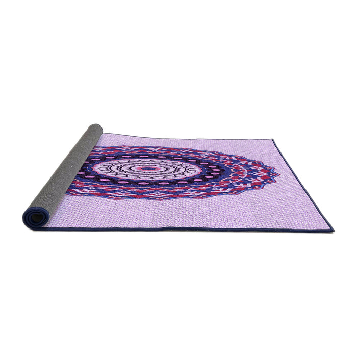 Thickness of Patterned Purple Flower Purple Rug, pat1970pur