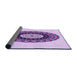 Thickness of Patterned Purple Flower Purple Rug, pat1970pur