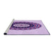 Sideview of Machine Washable Transitional Purple Flower Purple Rug, wshpat1970pur