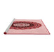 Sideview of Machine Washable Transitional Light Red Pink Rug, wshpat1970rd