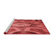 Sideview of Machine Washable Transitional Red Rug, wshpat1971rd