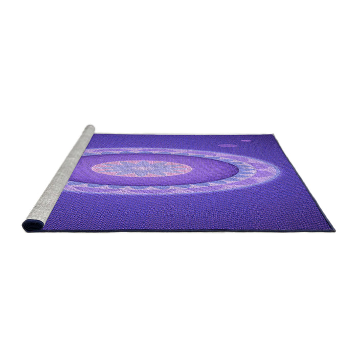 Sideview of Machine Washable Transitional Purple Mimosa Purple Rug, wshpat1972pur