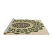 Sideview of Machine Washable Transitional Khaki Gold Rug, wshpat1973brn