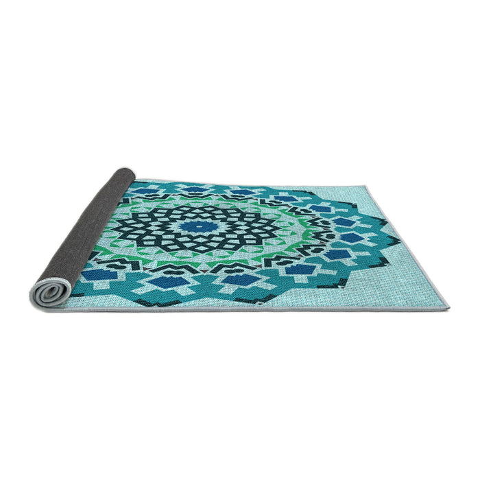 Thickness of Patterned Blue Ivy Blue Rug, pat1973lblu
