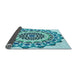 Thickness of Patterned Blue Ivy Blue Rug, pat1973lblu