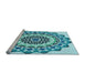 Sideview of Machine Washable Transitional Blue Ivy Blue Rug, wshpat1973lblu