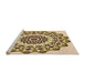 Sideview of Machine Washable Transitional Khaki Gold Rug, wshpat1973org