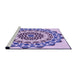 Sideview of Machine Washable Transitional Blossom Pink Rug, wshpat1973pur