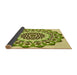 Thickness of Patterned Olive Green Rug, pat1973yw