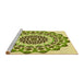 Sideview of Machine Washable Transitional Olive Green Rug, wshpat1973yw