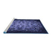 Sideview of Machine Washable Transitional Night Blue Rug, wshpat1974blu