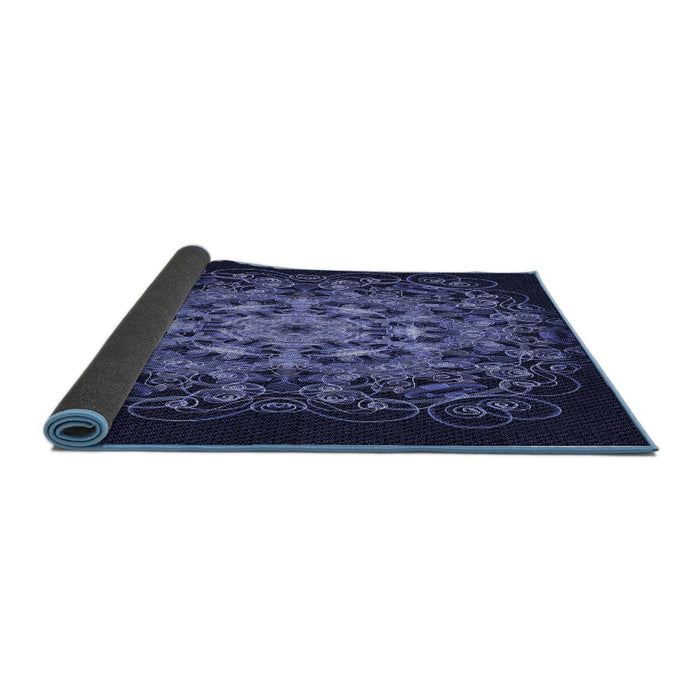 Thickness of Patterned Night Blue Rug, pat1974blu