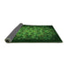 Thickness of Patterned Dark Lime Green Rug, pat1974grn