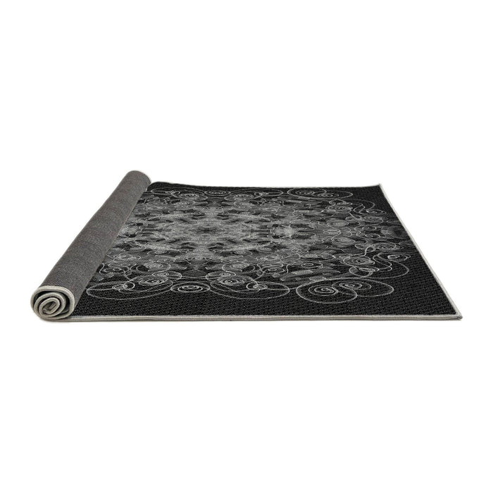 Thickness of Patterned Midnight Gray Rug, pat1974gry