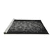 Sideview of Machine Washable Transitional Midnight Gray Rug, wshpat1974gry