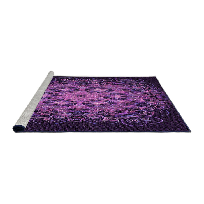 Sideview of Machine Washable Transitional Dark Orchid Purple Rug, wshpat1974pur