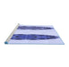 Sideview of Machine Washable Transitional Blue Rug, wshpat1975blu