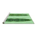 Sideview of Machine Washable Transitional Green Rug, wshpat1975grn