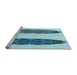 Sideview of Machine Washable Transitional Glacial Blue Ice Blue Rug, wshpat1975lblu