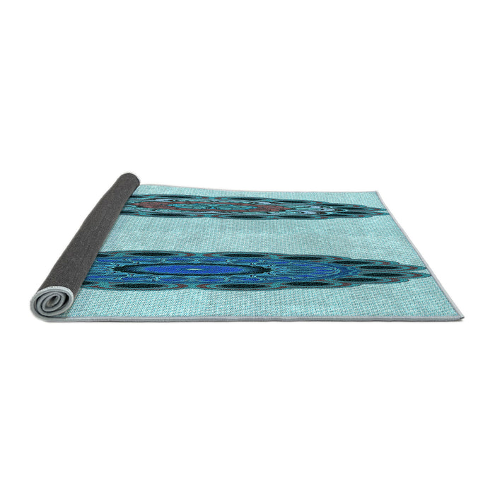 Thickness of Patterned Glacial Blue Ice Blue Rug, pat1975lblu