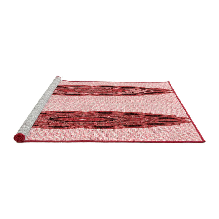 Sideview of Machine Washable Transitional Red Rug, wshpat1975rd