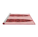 Sideview of Machine Washable Transitional Red Rug, wshpat1975rd