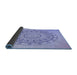 Thickness of Patterned Light Slate Blue Rug, pat1976blu